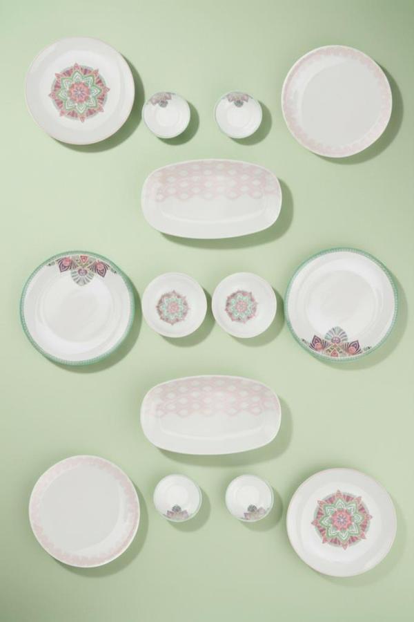 Bambum Moderna - 14 Parça Kahvaltı Takımı Pink - Image 1