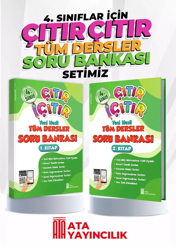 4. Sınıf Çıtır Çıtır Tüm Dersler Soru Bankası Set 1 ve 2. Kitap (1 ve 2. Dönem) - Ata Yayıncılık - Image 1