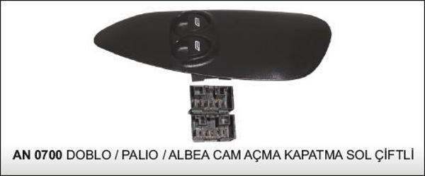 CAM KALDIRMA ANAHTARI EM ÇİFTLİ SOL FIAT DOBLO / PALIO / ALBEA 25187 - AN0742 - Image 1