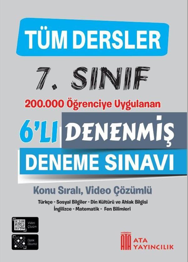 7. Sınıf Tüm Dersler Denenmiş 6'lı Deneme Sınavı - Ata Yayıncılık - Image 1
