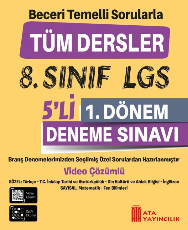 8. Sınıf LGS 5'li 1. Dönem Deneme Sınavı - Ata Yayıncılık - Image 1