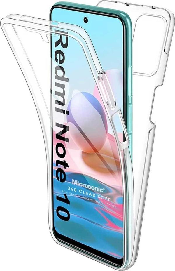 Microsonic Xiaomi Redmi Note 10 Kılıf 6 Tarafı Tam Full Koruma 360 Clear Soft Şeffaf - Image 1