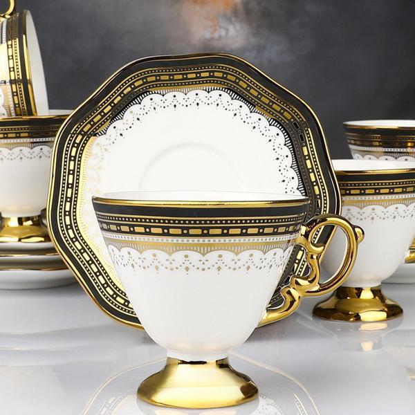 KOSOVA 90CC 6 LI AYAKLI KAHVE FİNCAN TAKIMI (2 RENK SEÇENEĞİ ) - Image 1