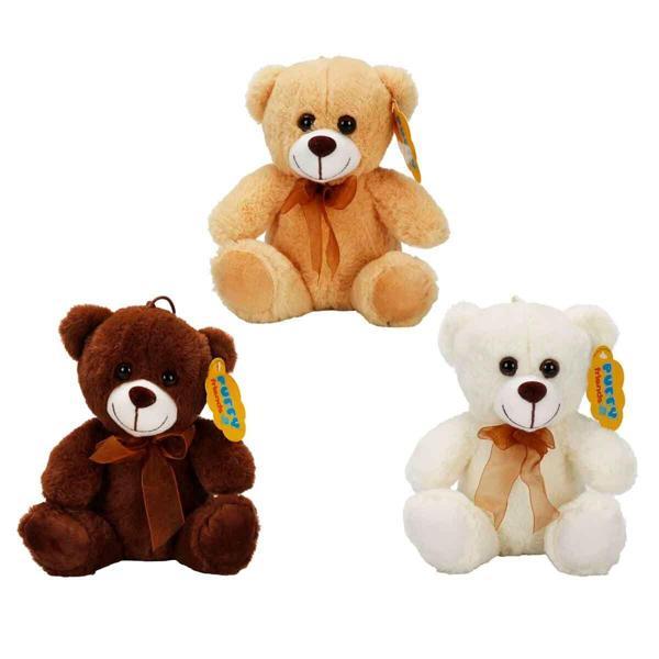 0998 SUN-JHN-PFF-SK PELUŞ AYI OTURAN KURDELELİ 21CM 2R - Image 1