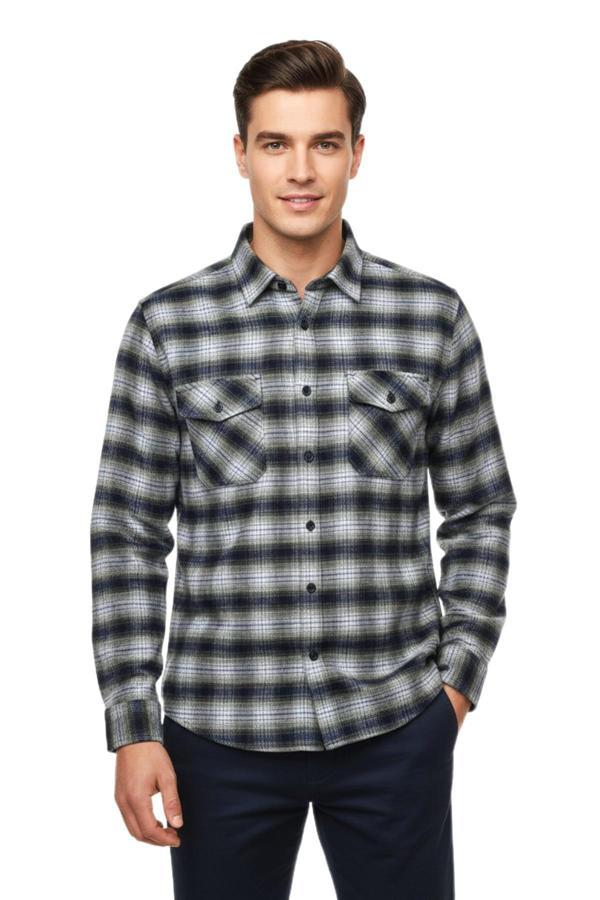 Erkek Kışlık Çift Cep Kapaklı Gömlek BGL-ST04933 - Image 1