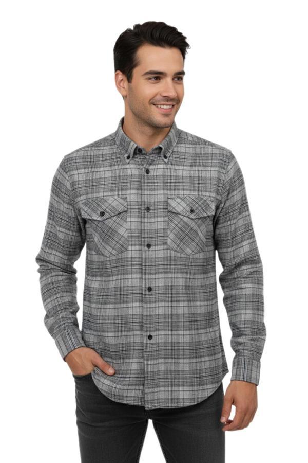 Erkek Kışlık Çift Cep Kapaklı Gömlek BGL-ST04931 - Image 1