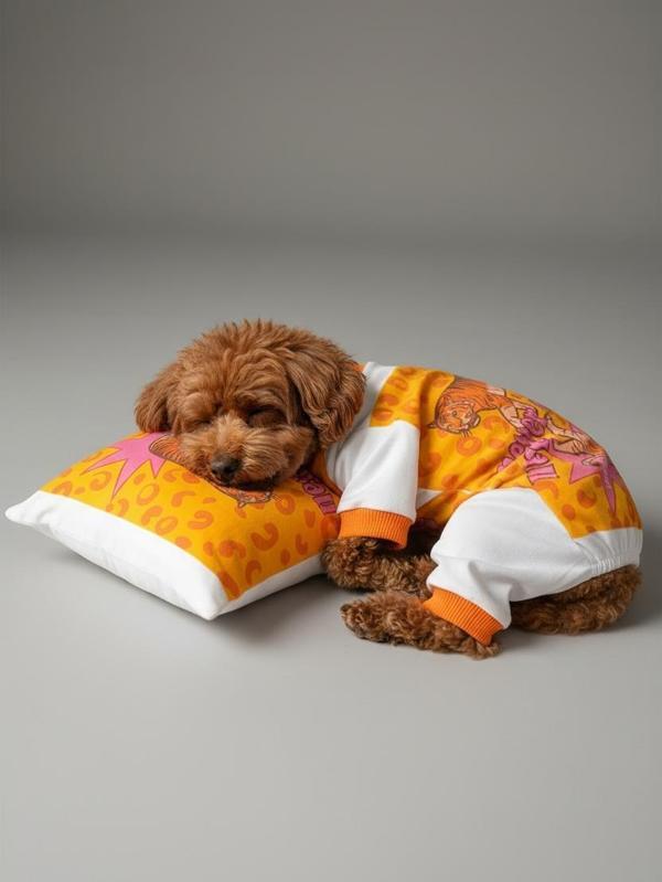 Tiger Köpek Uyku Takımı | Pamuklu Penye Köpek Tulumu ve Mini Yastık | Küçük Irklar İçin | Tüy Dökülmesini Azaltır - Image 1