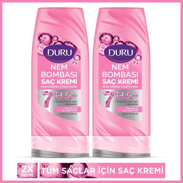 Duru Nem Bombası Tüm Saçlar İçin Saç Kremi 2x385 Ml - Image 1