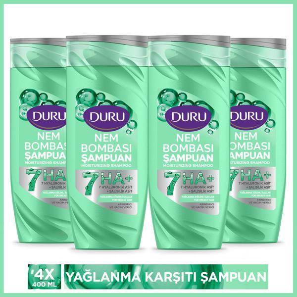 Duru Nem Bombası Yağlanma Eğilimli Saçlar İçin Arındırıcı ve Hacim Verici Şampuan 4x400 Ml  - Image 1