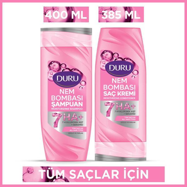 Duru Nem Bombası Tüm Saçlar İçin Şampuan 400 Ml & Saç Kremi 385 Ml - Image 1