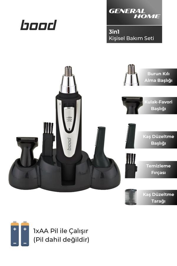 BK-105 Kişisel Bakım Seti 3 in 1 | Saç, Sakal ve Burun Tüyü Temizleme Makinesi, Şarjlı - Image 1
