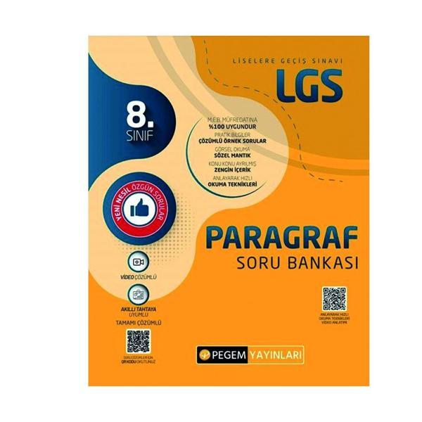 Pegem 8. Sınıf LGS Paragraf Soru Bankası - Pegem Akademi Yayıncılık - Image 1