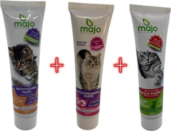 Majo Kediler Için Üçlü Paste Macun Seti (Multivitamin,glucosamine,malt Paste) - Image 1