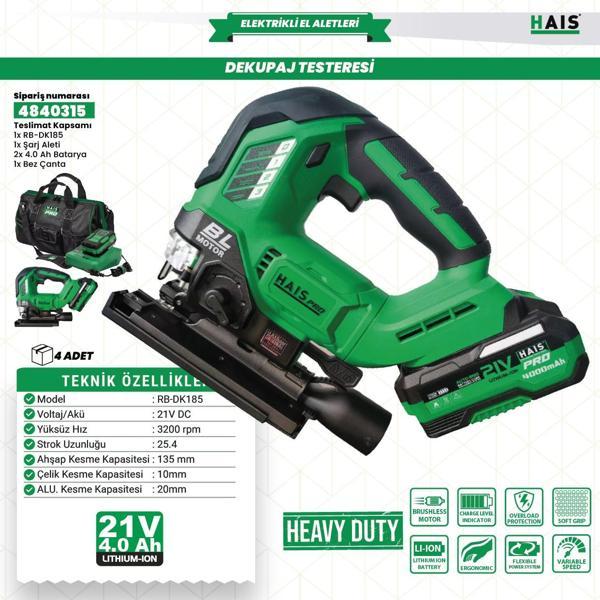 HaisPro Akülü Dekupaj Testeresi RB-DK185 Çift Akülü - Image 1