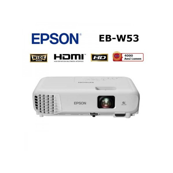 Epson EB-W53 WXGA 1280x800 4000 Ansı HDMI Projeksiyon – Kompakt ve Yüksek Performanslı Görüntüleme - Image 1