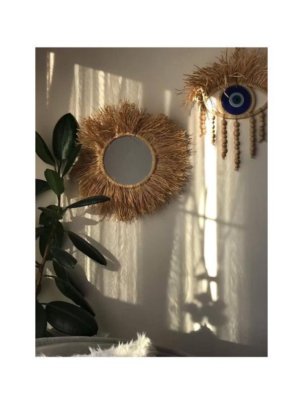 2li Nazar Boncuklu Rafya Duvar Süsü - Image 1