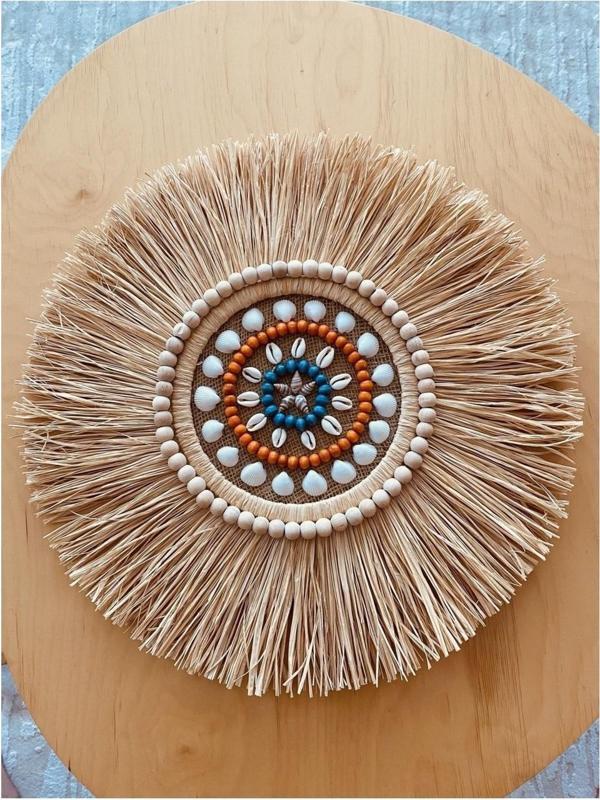 Doğal Rafya Dekor Rafya Duvar Süsü - Image 1