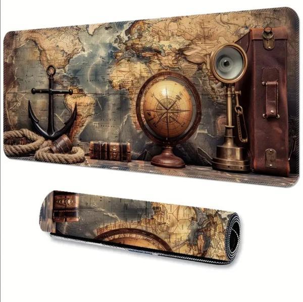 SGE TEKNOLOJİ 90X40 CM DENİZCİ HARİTASI TASARIMI KAYDIRMAZ TABAN SPEED YÜZEY OYUNCU MOUSE PAD GAMİNG - Image 1