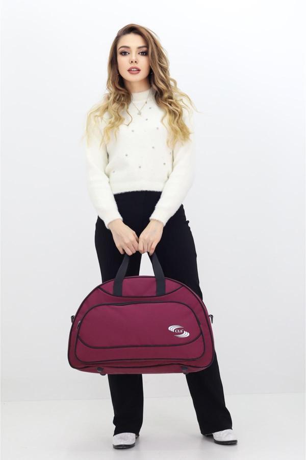 Bordo Spor ve Seyahat Çantası – Ayakkabı Bölmeli, Su Geçirmez, Omuz Askılı Antrenman Çantası - Image 1