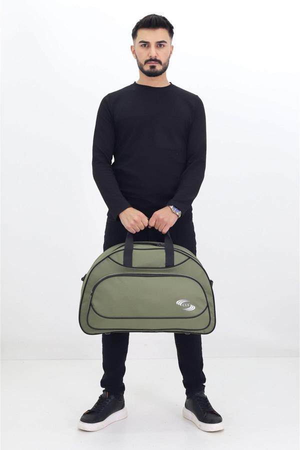 Haki Spor ve Seyahat Çantası – Ayakkabı Bölmeli, Su Geçirmez, Omuz Askılı Antrenman Çantası - Image 1