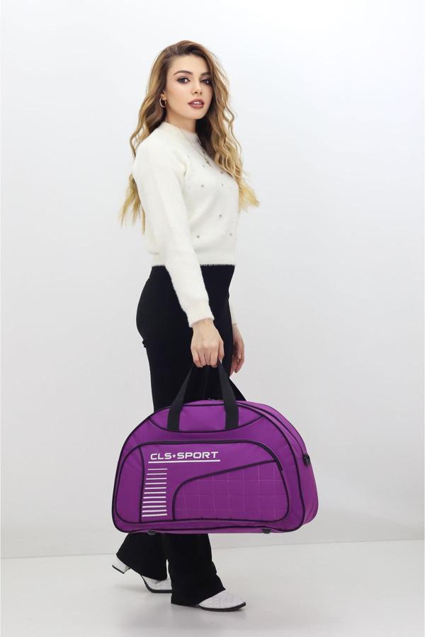 Mor Spor ve Seyahat Çantası – Ayakkabı Bölmeli, Su Geçirmez, Omuz Askılı Antrenman Çantası - Image 1