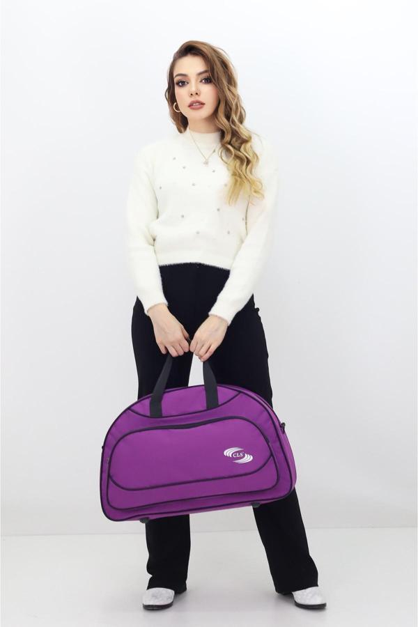 Mor Spor ve Seyahat Çantası – Ayakkabı Bölmeli, Su Geçirmez, Omuz Askılı Antrenman Çantası - Image 1
