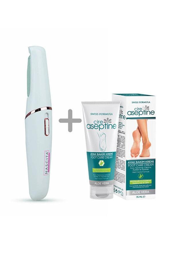 Elektrikli Topuk / Ayak Törpüsü Beyaz + Ayak Bakım Kremi 75ml - Image 1