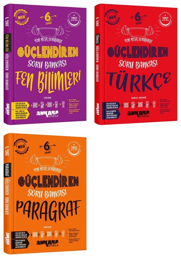 Ankara 2025 6. Sınıf Fen Bilimleri + Türkçe + Paragraf Güçlendiren Soru Bankası Seti 3 Kitap Güncel Müfredat - Image 1