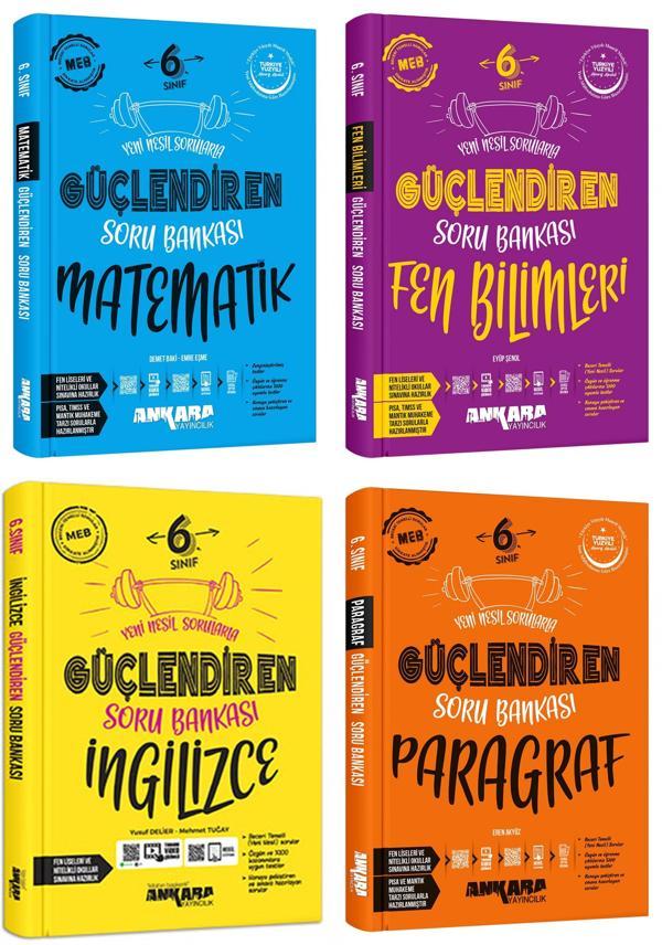 Ankara 2025 6. Sınıf Matematik + Fen Bilgisi + İngilizce + Paragraf Güçlendiren Soru Seti 4 Kitap Güncel Müfredat - Image 1