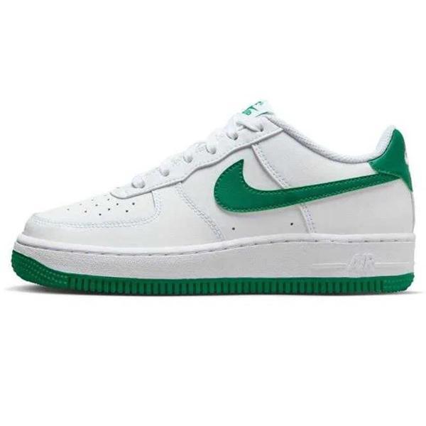 Nike Air Force 1 AF1 GS Leather Unisex Sneaker Green Swoosh Hakiki Deri Günlük Spor Ayakkabı Beyaz Açık Yeşil - Image 1