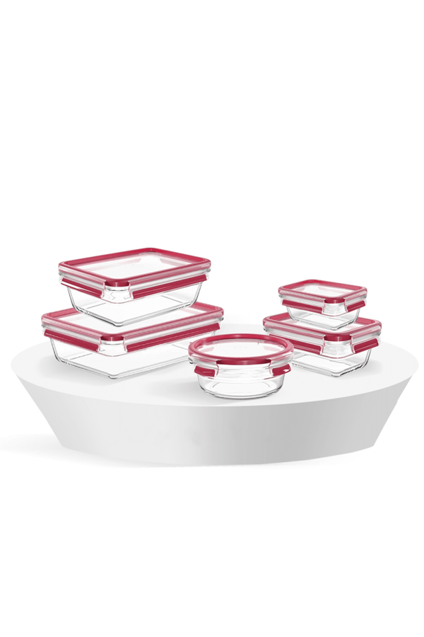 Tefal Cam Saklama Kabı 0.45 L, 0.6 L, 0.85 L, 1.3 L, 2 L Set - Image 1