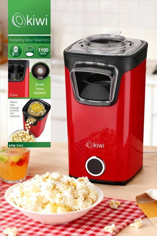 Kiwi KPM-7412 KIRMIZI Patlamış Mısır Makinesi | Sıcak Hava Teknolojisi | Yağsız & Sağlıklı Atıştırmalık - Image 1