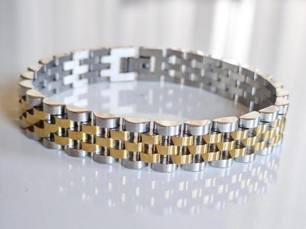 Çelik Roleks Kordon Sarı Erkek Bileklik - Image 1