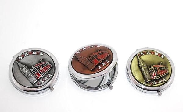 Metal İstanbul Temalı Yöresel Kabartmalı El Aynası 2alk111 - Image 1