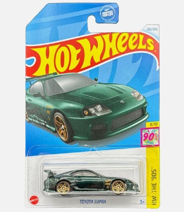 Hot Wheels 2024 The '90s 8/10 yeşil Toyota Supra uzun kart - Image 1