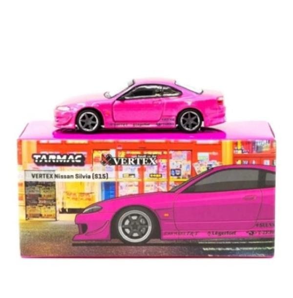 Tarmac Works 1/64 Vertex Nissan Silvia S15 Pink Metallic  - Image 1