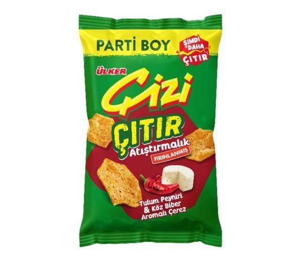 ÇİZİ ÇITIR - Tulum Peyniri&Köz Biber Aromalı - Parti Boy - 160 gram - 10 Adet - Image 1