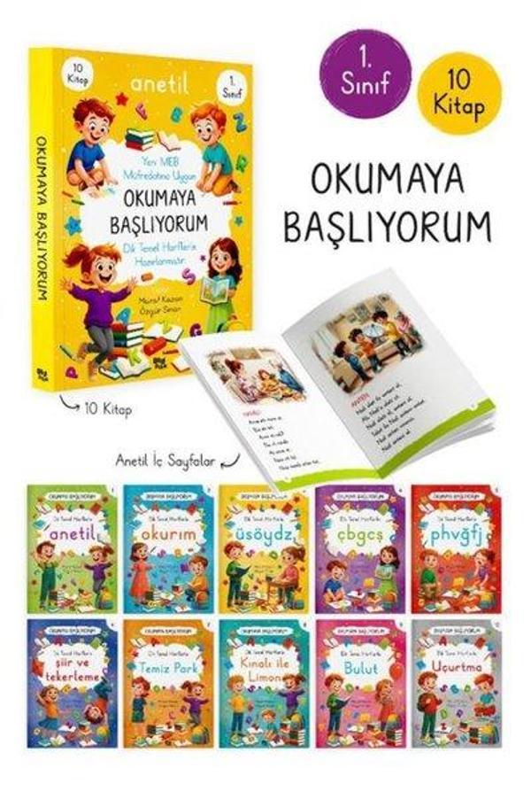 1. Sınıf Anetil Okumaya Başlıyorum Serisi Seti - 10 Kitap Takım - Bilgi Park Yayınları - Image 1