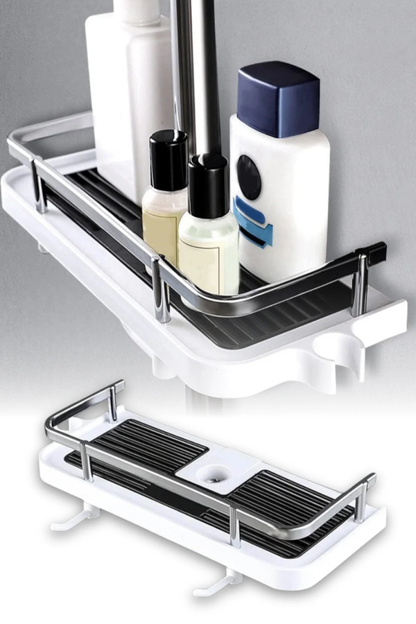 TİNEKE  Banyo Rafı Tek Katlı Yapışkanlı Pratik Kurulumsuz Duvar Tipi Şampuan Sabun Organizeri - Image 1