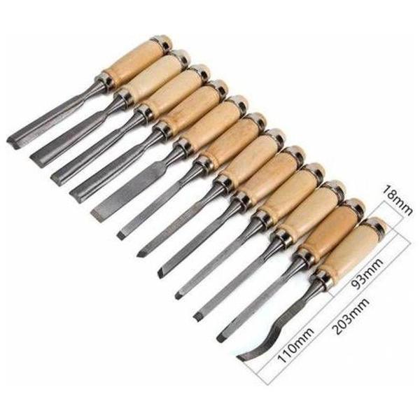 Profesyonel Ahşap Oyma Bıçak Seti 12 Parça - Image 1