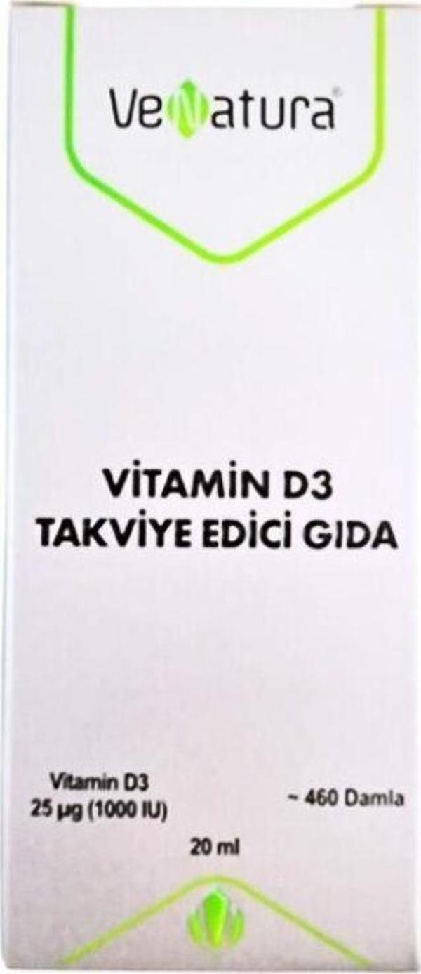 VeNatura Vitamin D3 Takviye Edici Gıda 1000 IU 20 Damla - Image 1