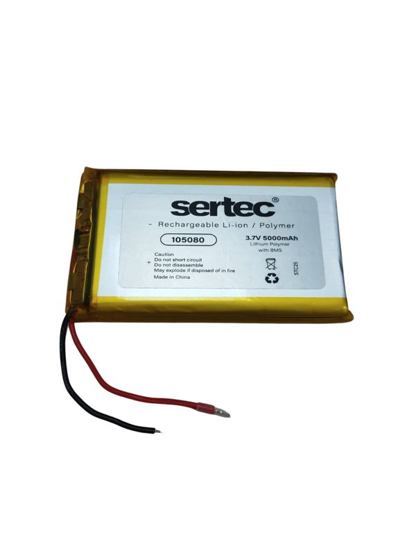 105080 3.7V 5000 mAh Li-Polymer Pil (Devreli/1.5A) - Image 1