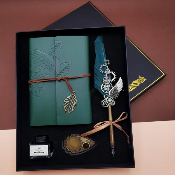 Mürekkepli Divit Kalem Ve Defter Set Yeşil - Image 1