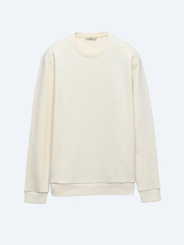 Ekru Bisiklet Yaka Sweatshırt - Image 1