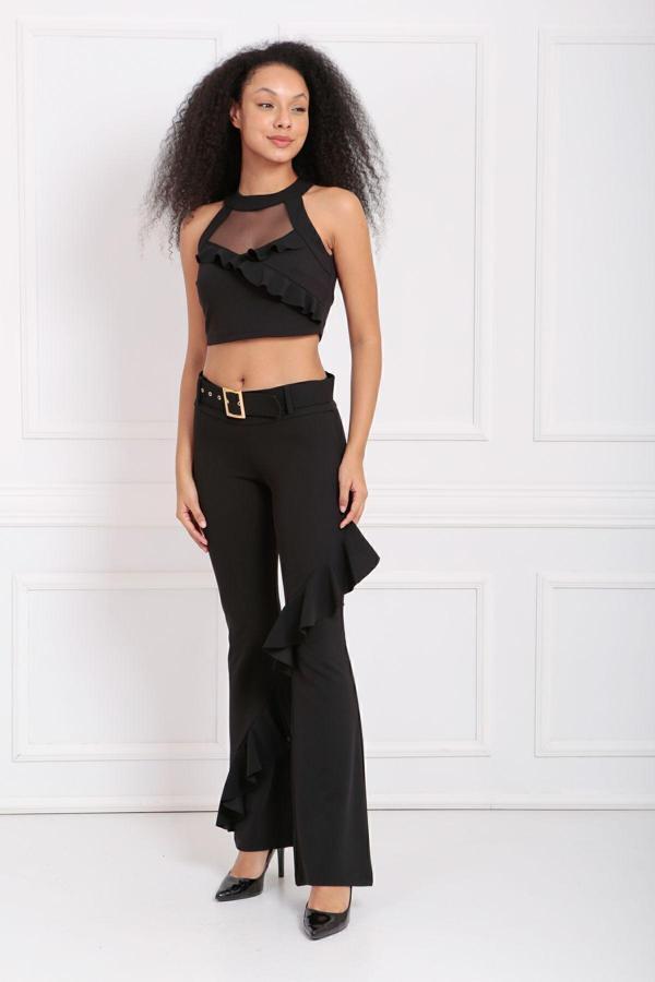 Sense Kemerli Volon Detaylı Scuba Krep Pantolon Siyah Pnt33389
Pnt33389 - Image 1