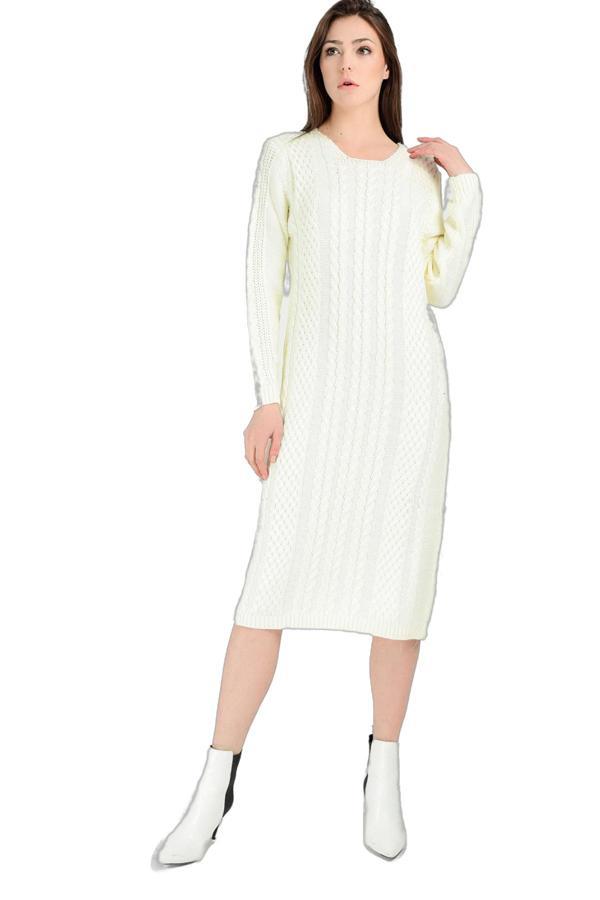 Sense Saç Örgü Uzun Trıko Elbise Ekru Trk18281
Trk18281 - Image 1