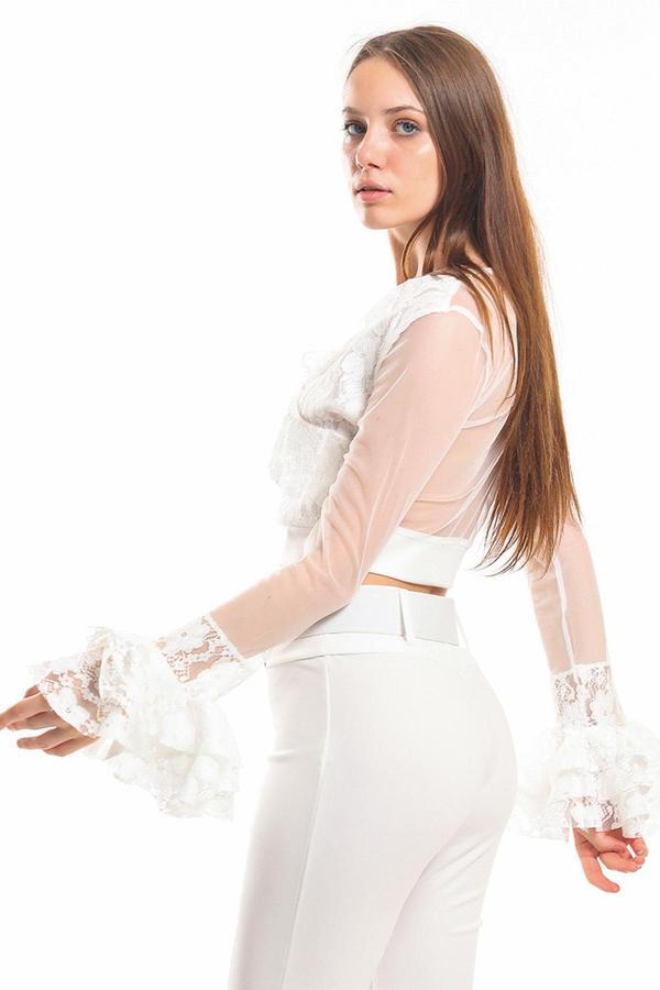 Sense Kollar Tül Kruvaze Dantel Bluz Ekru Blz31422
Blz31422 - Image 1