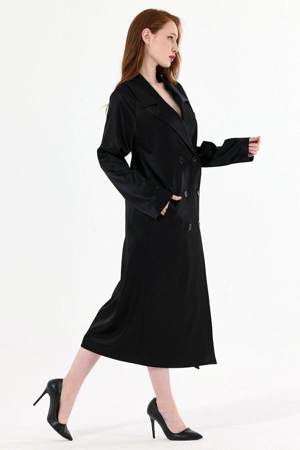 Sense İçi Astarli Saten Pardesü Siyah Prd35583
Prd35583 - Image 1