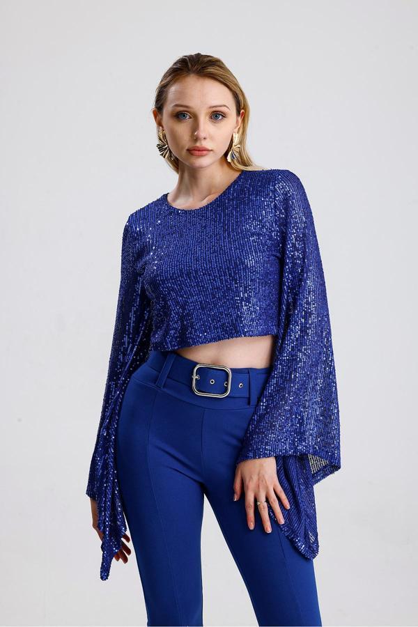 Sense İçi Astarlı Abiye Payet Bluz Saks Blz35014
Blz35014 - Image 1