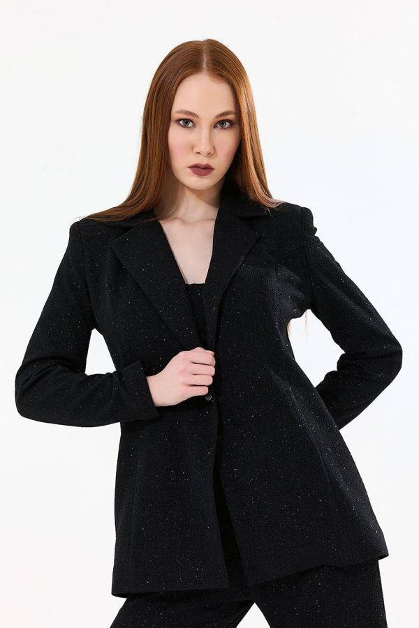 Sense Astarlı Simli Pukuro Abiye Ceket Siyah Ckt35406
Ckt35406 - Image 1